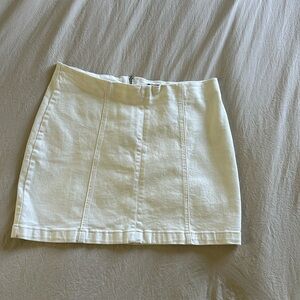 White denim mini skirt